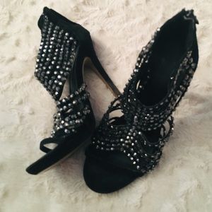 Zigi Soho Spiked Stiletto Heels Crystal Embellish